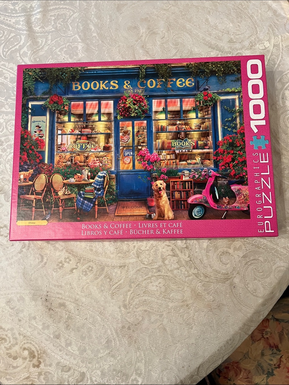 Eurographics Pink 'Books & Coffee' 1000-Piece Puzzle EUC